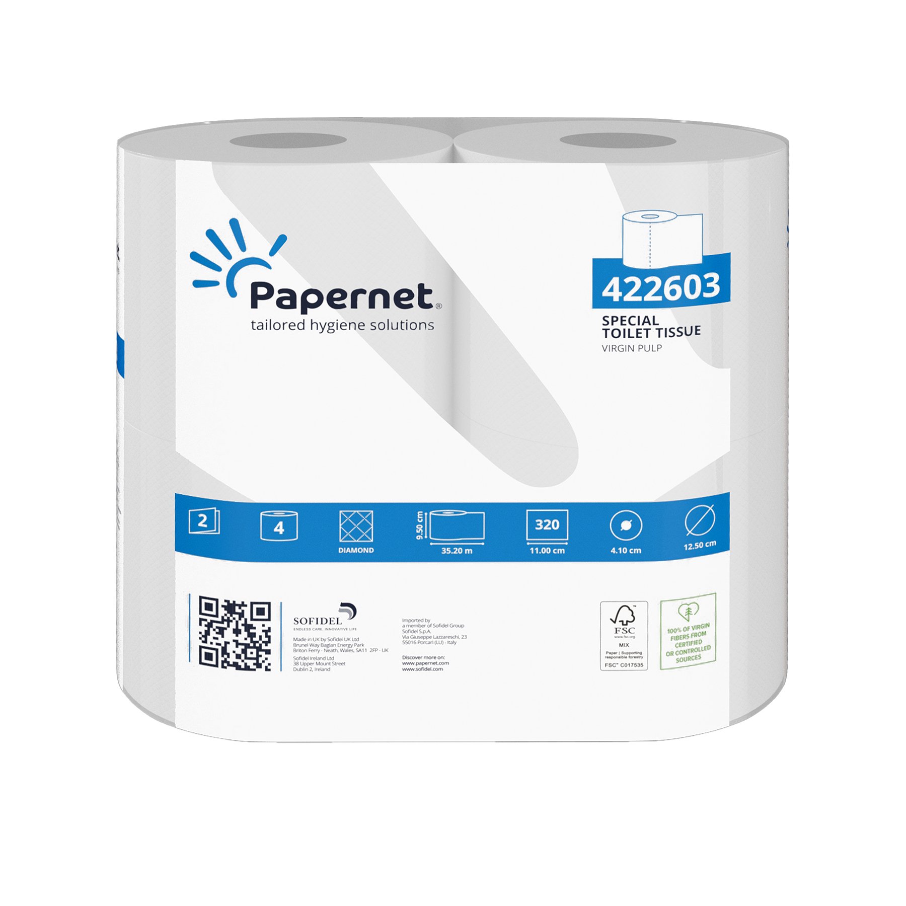 Papernet HQ White Toilet Rolls 320 Sheets (Pack of 40 Rolls)