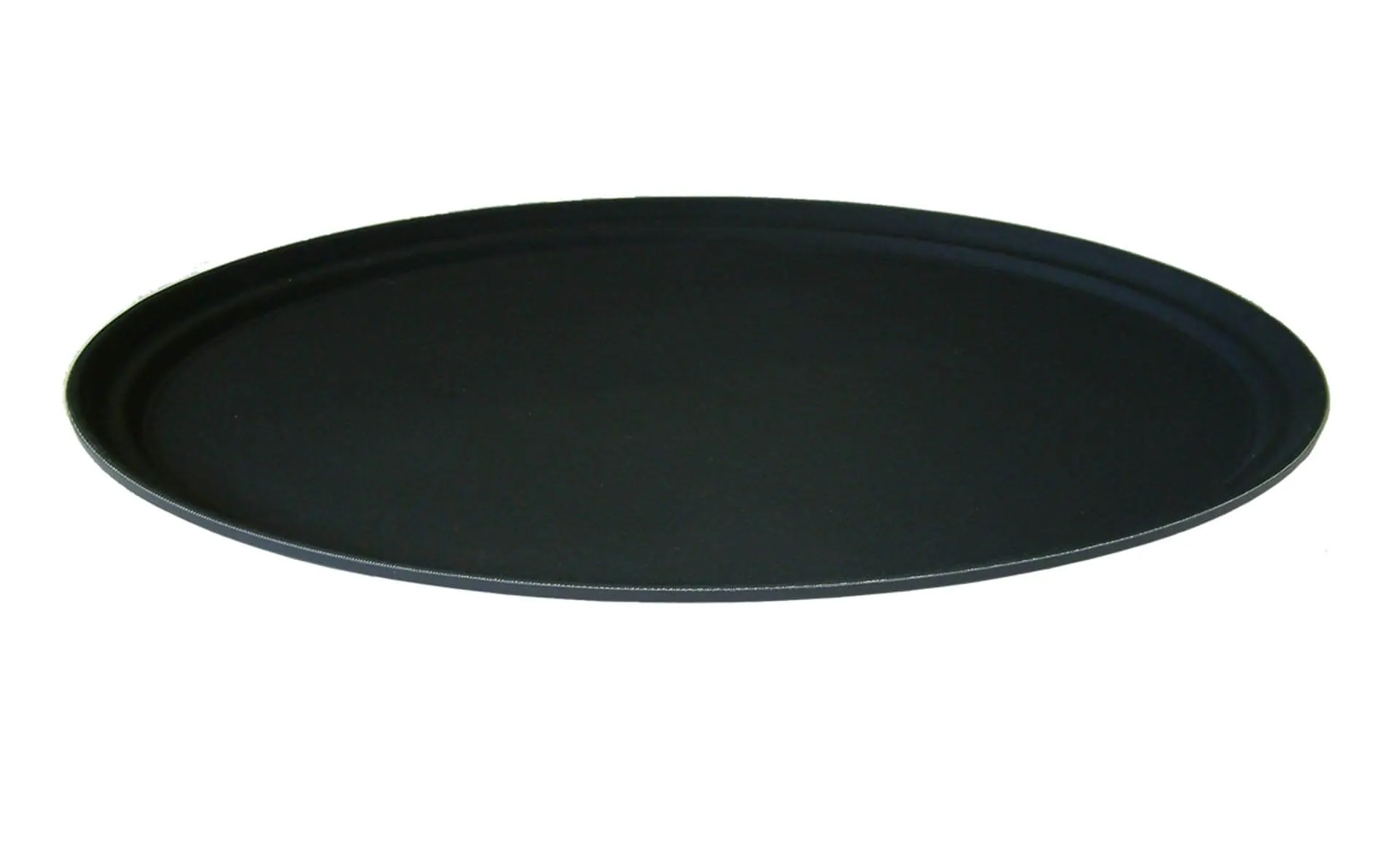 27" x 22? Oval Black Non Slip Tray