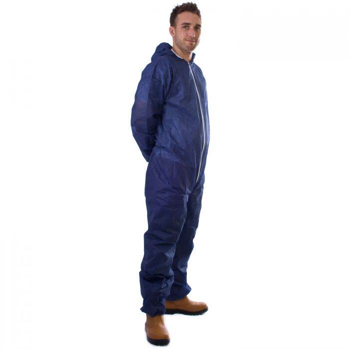SUPERTOUCH DISPOSABLE COVERALL, BLUE - MEDIUMCOV-B-M