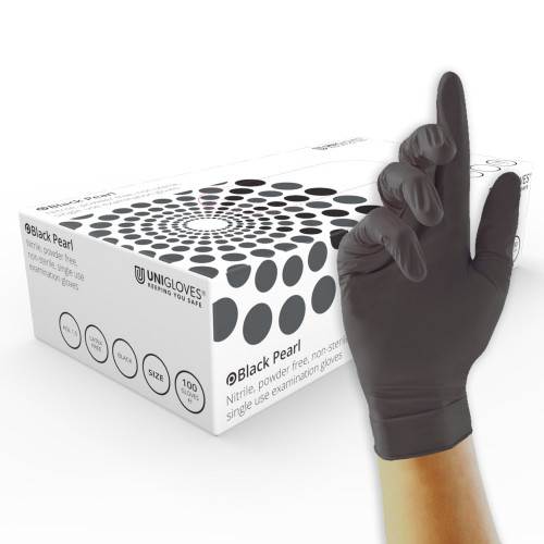 Disposable Nitrile Powder Free Gloves, Black Pearl Colour, Medical Examination Gloves, SMALL