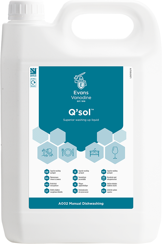 Evans A002 QSol Superior Washing Up Liquid5 Litre