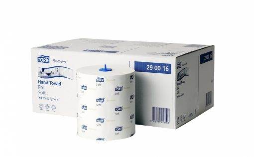 Tork H1 290016 Wiping Rolls, 2ply, White