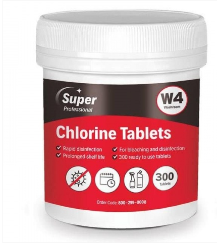 W4 Super Chlorine Bleach Tablets x 300